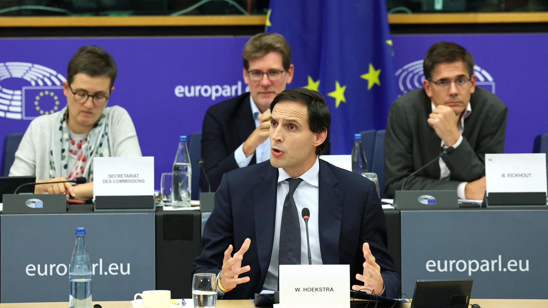 Wopke Hoekstra spricht im Europaparlament. Wopke Hoekstra spricht im Europaparlament.