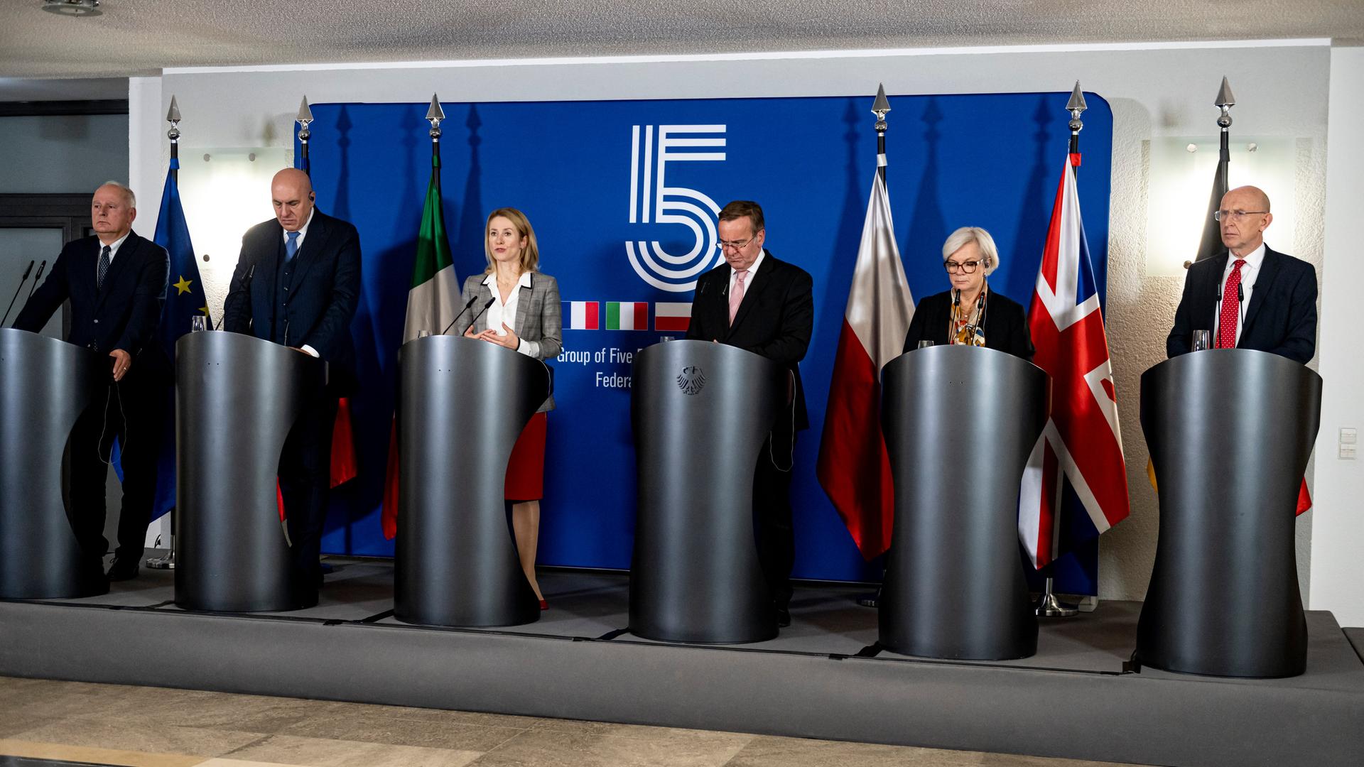 Der Verteidigungsminister trifft auf Amtskolleginnen und Amtskollegen aus Frankreich, Großbritannien, Italien und Polen, sowie die Hohe Vertreterin der Europäischen Union.