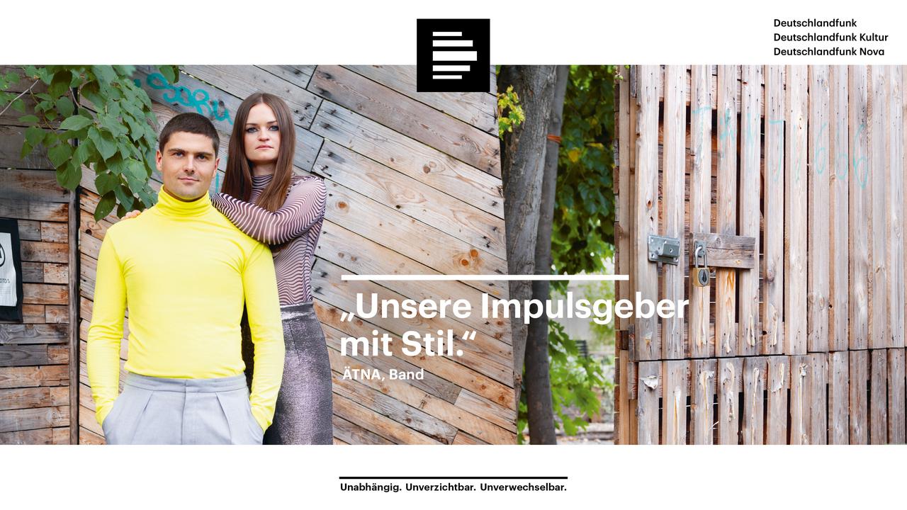 Eines der Motive aus der Deutschlandradio-Kampagne "Unabhängig. Unverzichtbar. Unverwechselbar." zeigt die Band ÄTNA.
