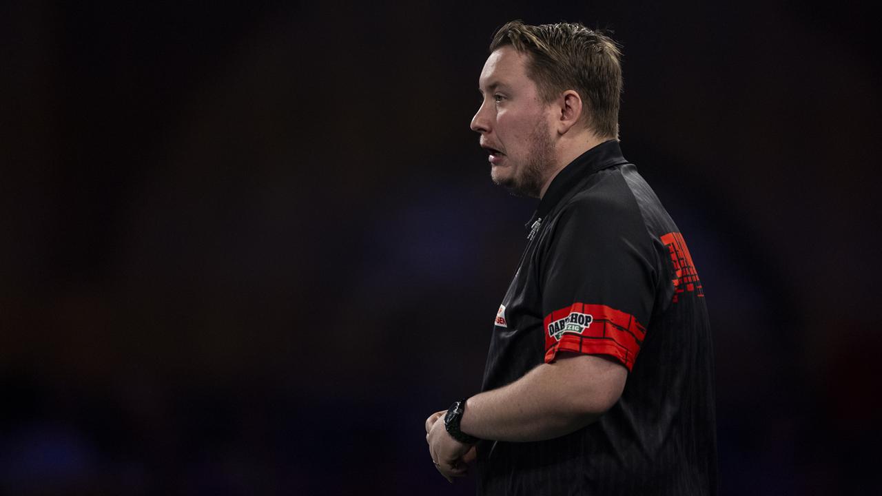 Das Foto zeigt Martin Schindler bei der Darts-WM.