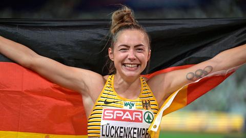 16.08.2022, European Championchips München 2022, Leichtathletik im Olympiastadion München, 100 Meter Lauf Frauen, Finale