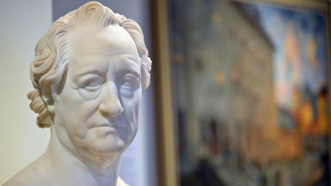 Eine Büste von Johann Wolfgang von Goethe.