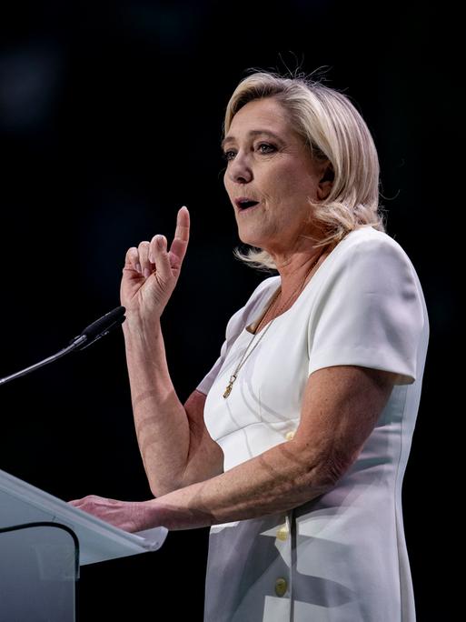 Die Präsidentin der französischen Partei Le Rassemblement National, Marine Le Pen