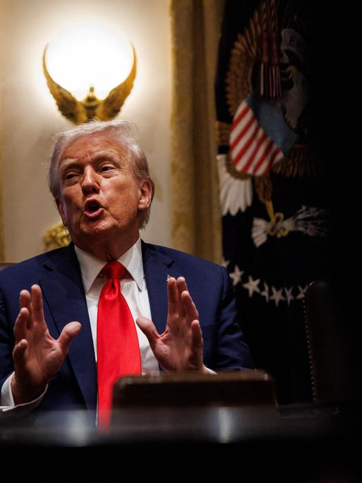 US-Präsident Donald Trump spricht während einer Kabinettssitzung im Weißen Haus.