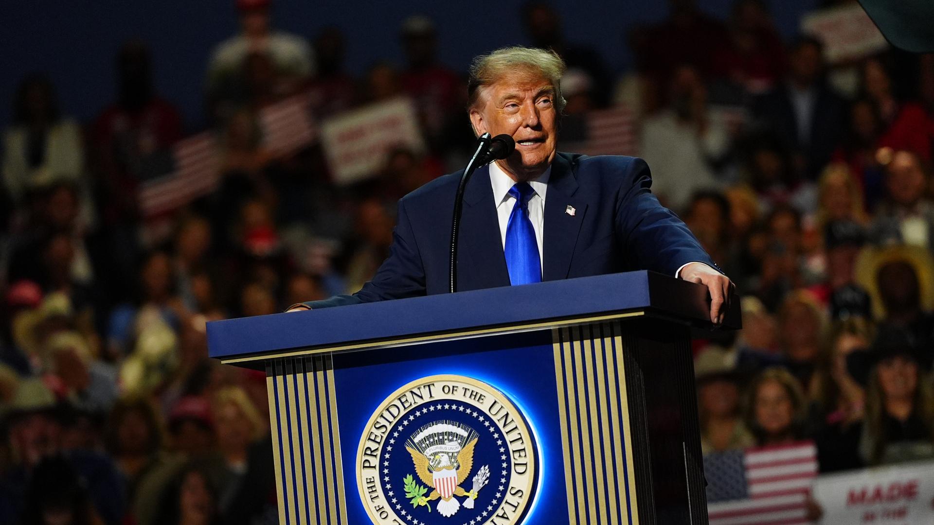 US-Präsident Trump bei seiner Rede auf dem Parteitag der Republikaner in Dallas US-Präsident Trump bei seiner Rede auf dem Parteitag der Republikaner in Dallas