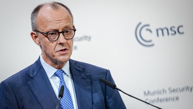Bundes-Kanzler Friedrich Merz (CDU) spricht bei der Eröffnung von der Münchner Sicherheits-Konferenz.