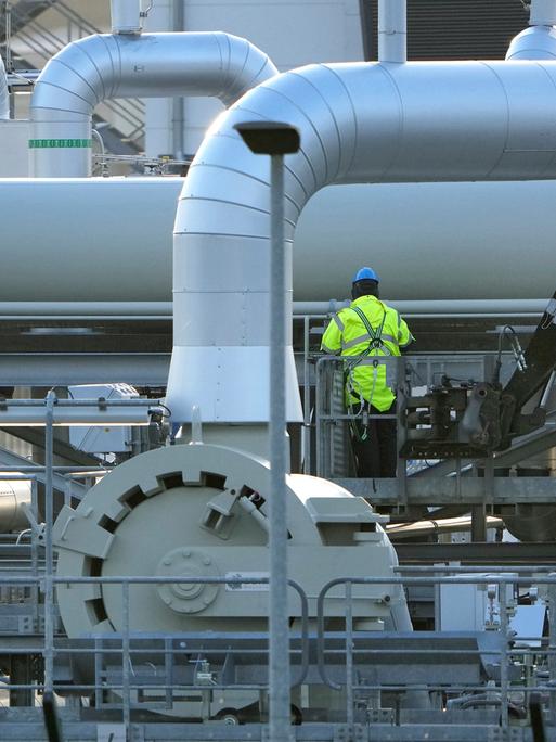 Rohre an der Anlandungsstelle der „Nord Stream 2“-Gaspipeline in Lubmin.