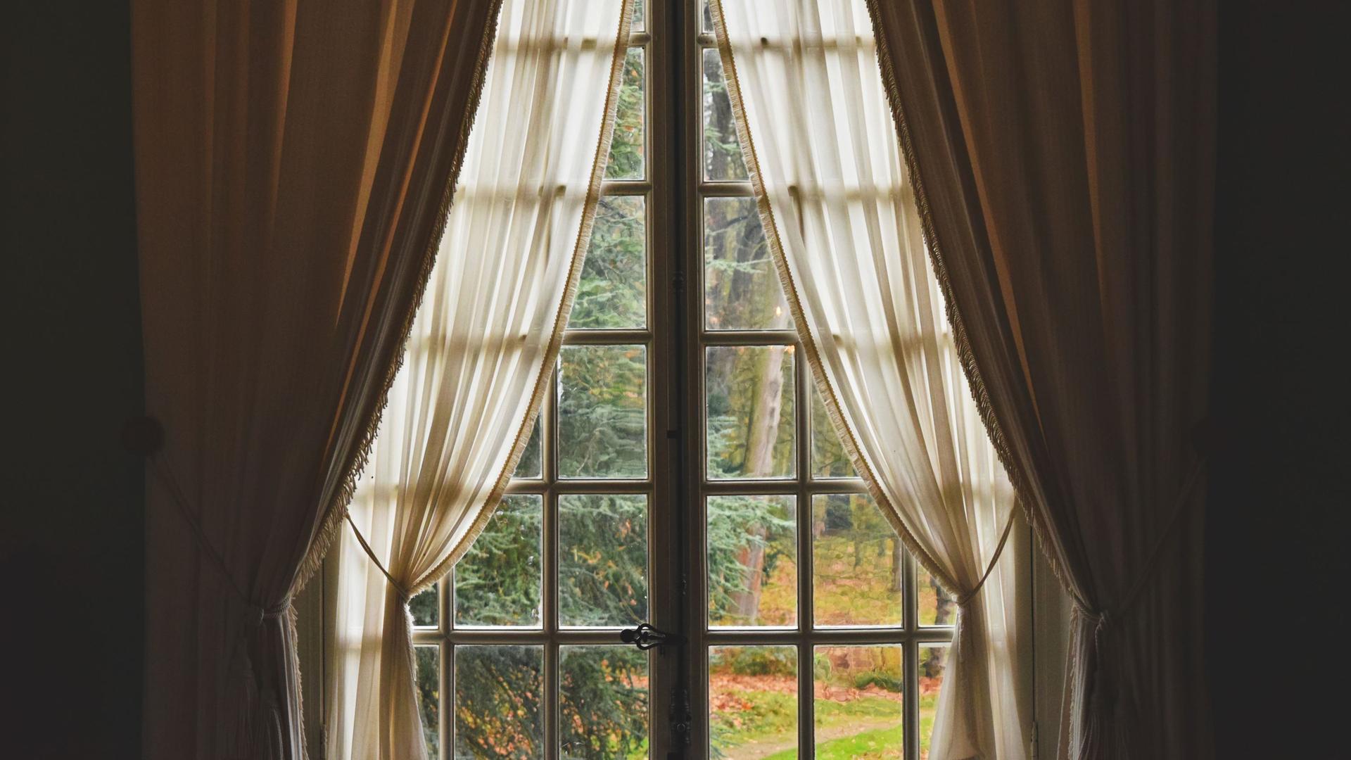 Blick aus dem Fenster einer Villa.
