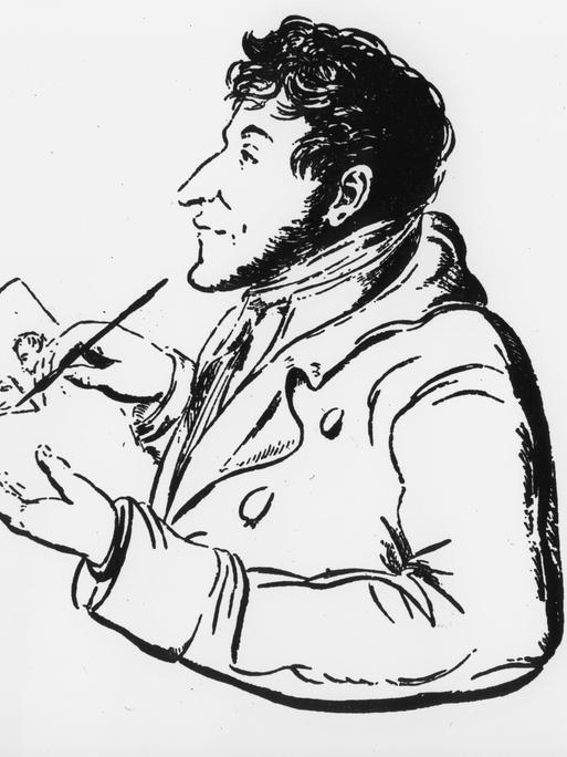 E.T.A.Hoffmann - Selbstkarikatur, gezeichnet in Bamberg im Jahr 1809 