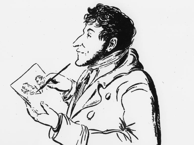 E.T.A.Hoffmann - Selbstkarikatur, gezeichnet in Bamberg im Jahr 1809 