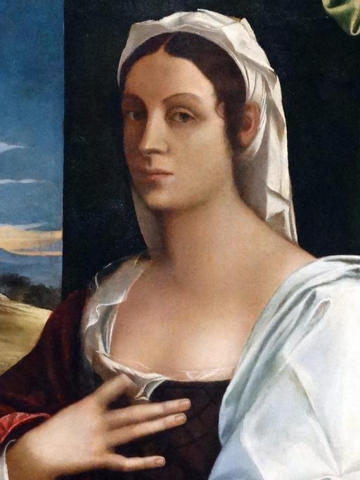 Porträt der Renaissance-Dichterin Vittoria Colonna (Ausschnitt aus einem Gemälde Sebastiano del Piombos aus dem 16. Jahrhundert