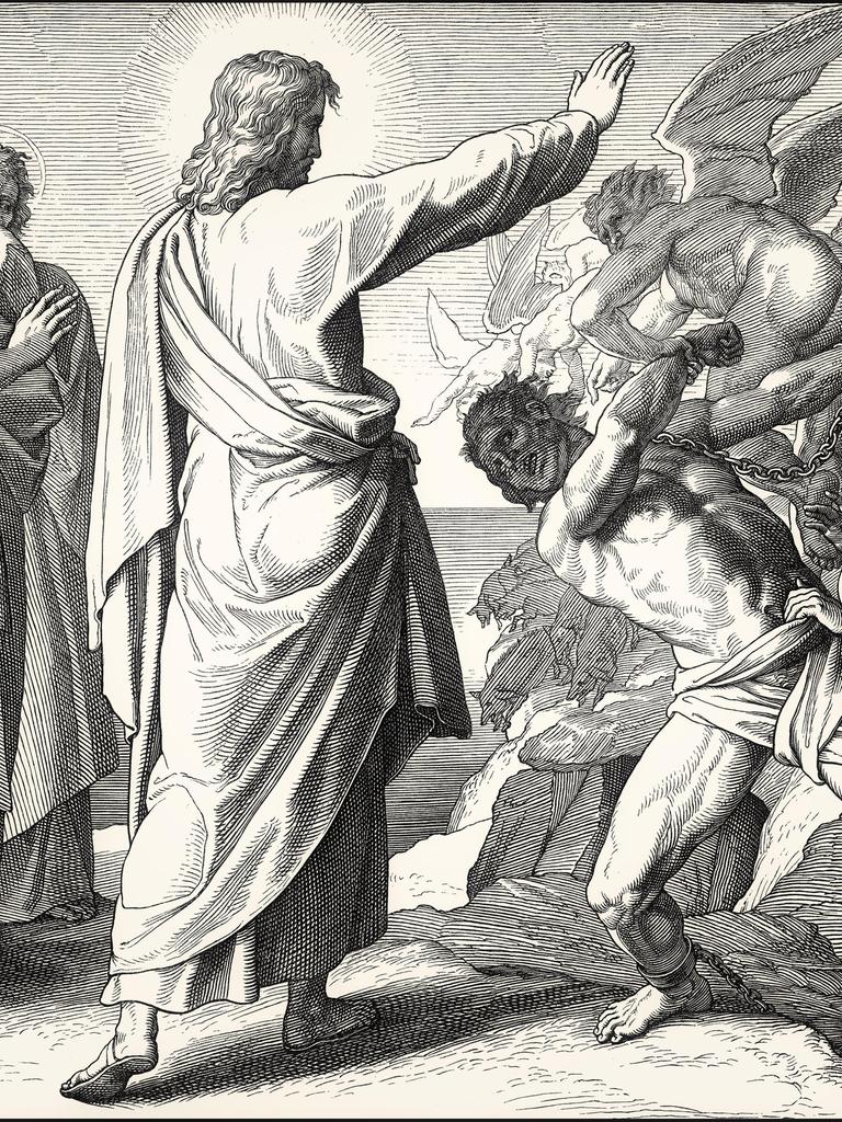 Die Teufelsaustreibung des Dämonischen von Gerasene, Neues Testament, von Julius Schnorr von Carolsfeld, 1860