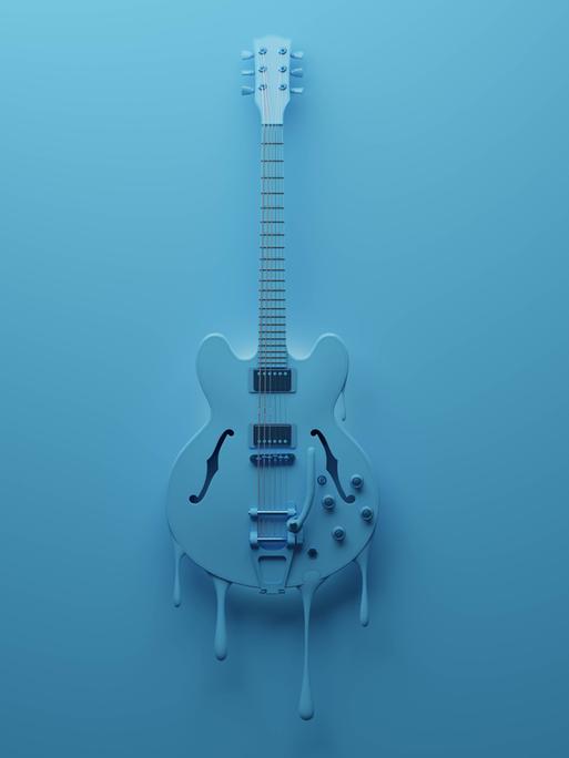 Eine schmelzende Jazzgitarre. 