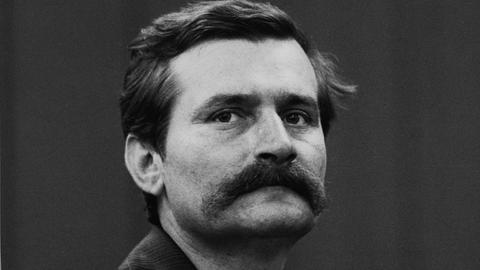 Portrait von Gewerkschaftsführer Lech Walesa, im August 1980. 