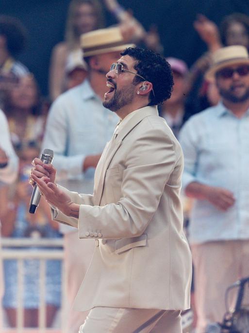 Bad Bunnys Final Concert at the Estadio Metropolitano in Madrid Singer Bad Bunny performs during his final concert at the Riyadh Air Metropolitano on June 15, 2026, in Madrid, Spain. 