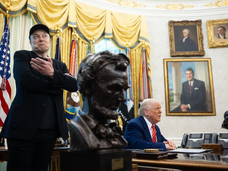 US-Präsident Donald Trump und Elon Musk im Oval Office