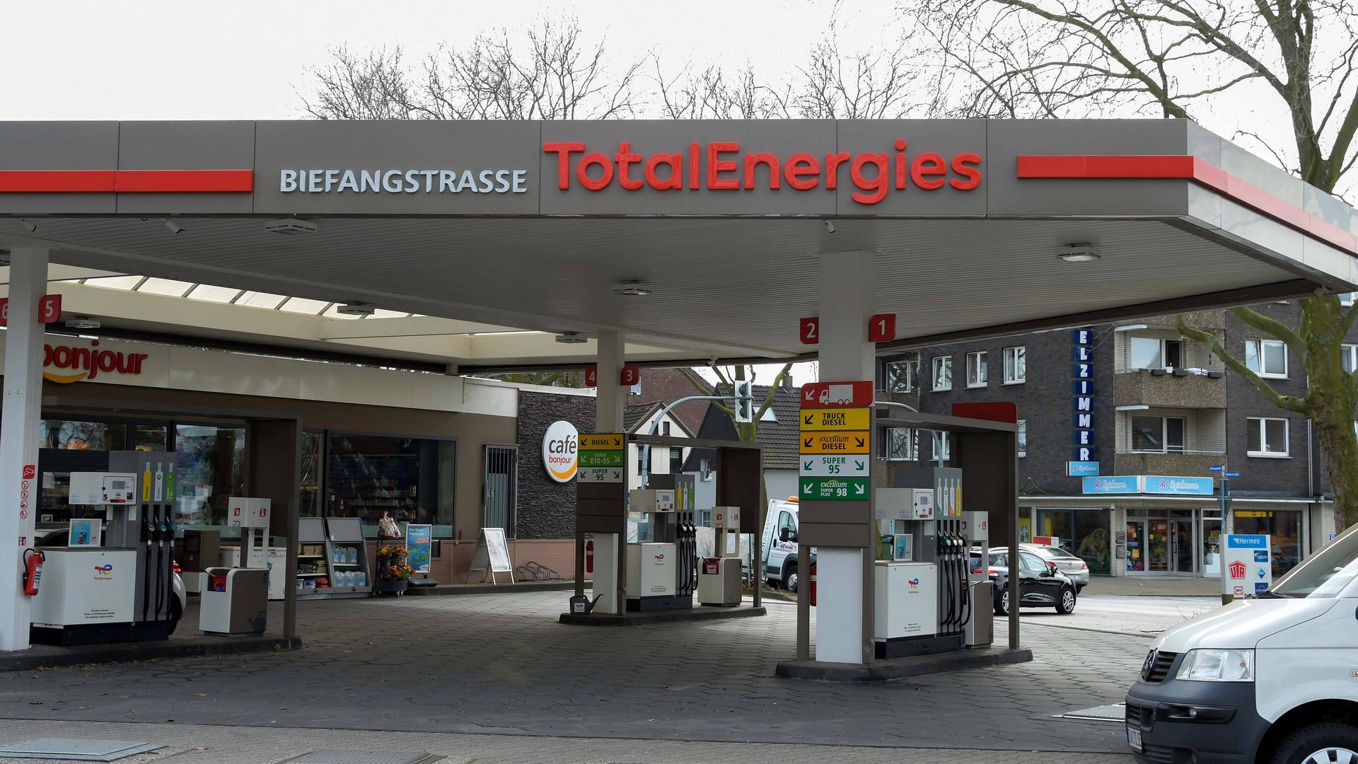 Eine Tankstelle von Total Energies in Deutschland.