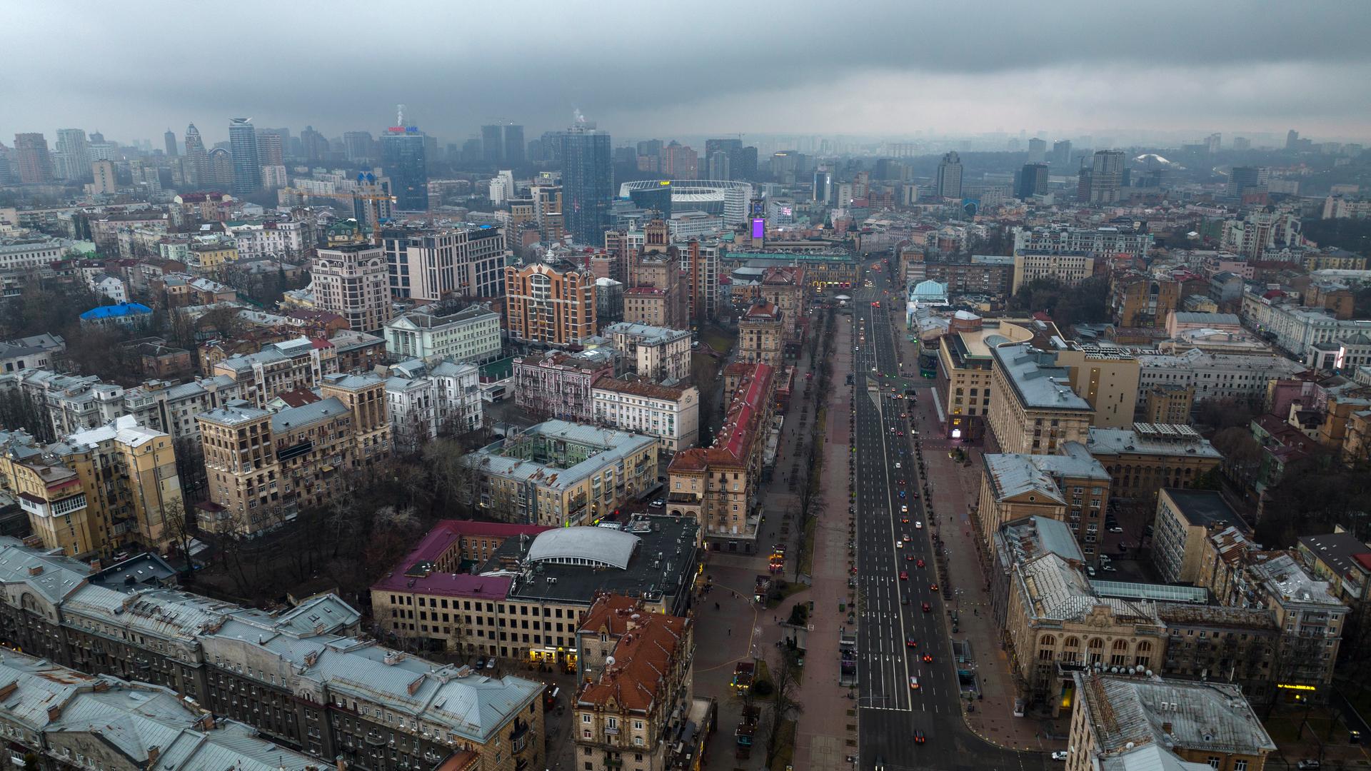 Blick auf die Stadt Kiew in der Ukraine. Blick auf die Stadt Kiew in der Ukraine.