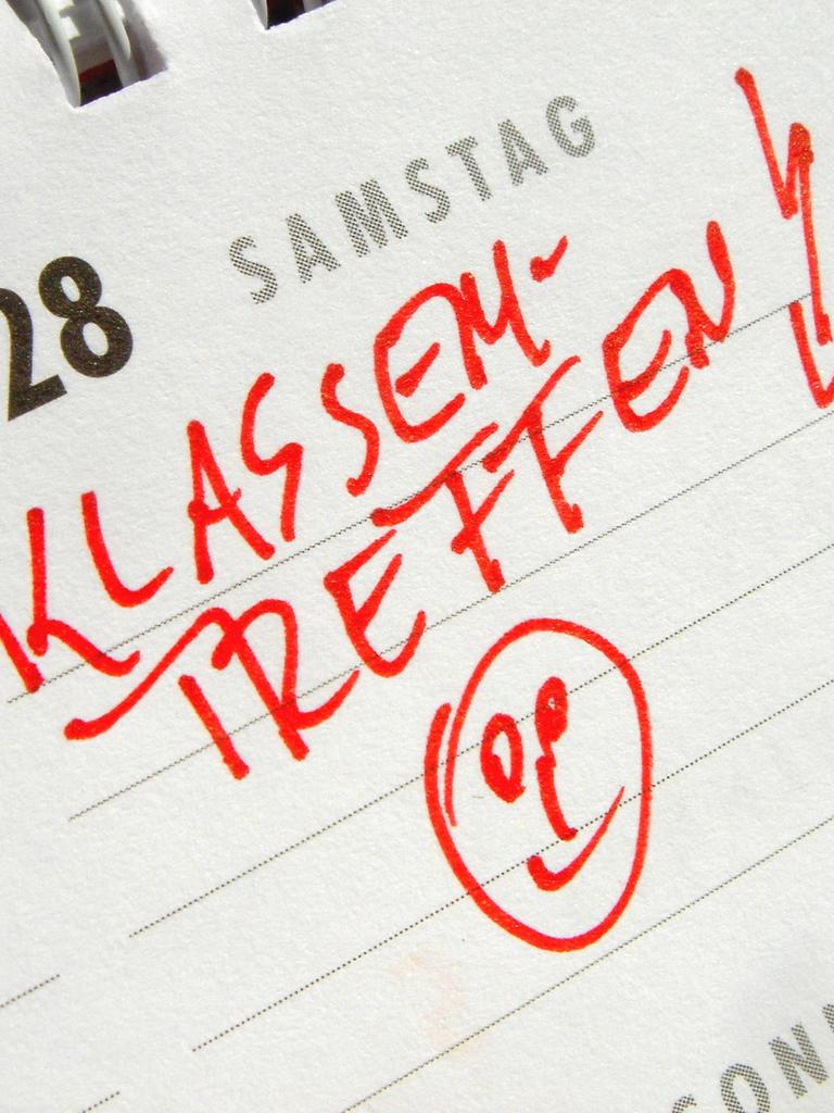 Eintrag "Klassentreffen" mit einem lachenden Smiley in einem Kalender 