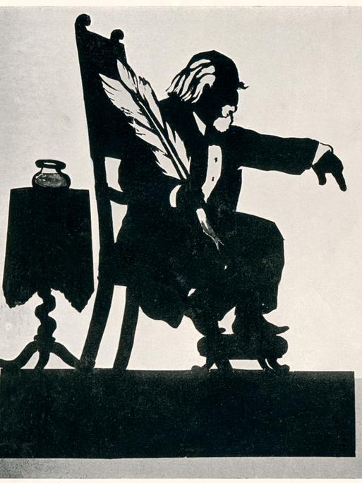 Wagner und Hanslick, Karikatur von Otto Böhler (1847-1913).
