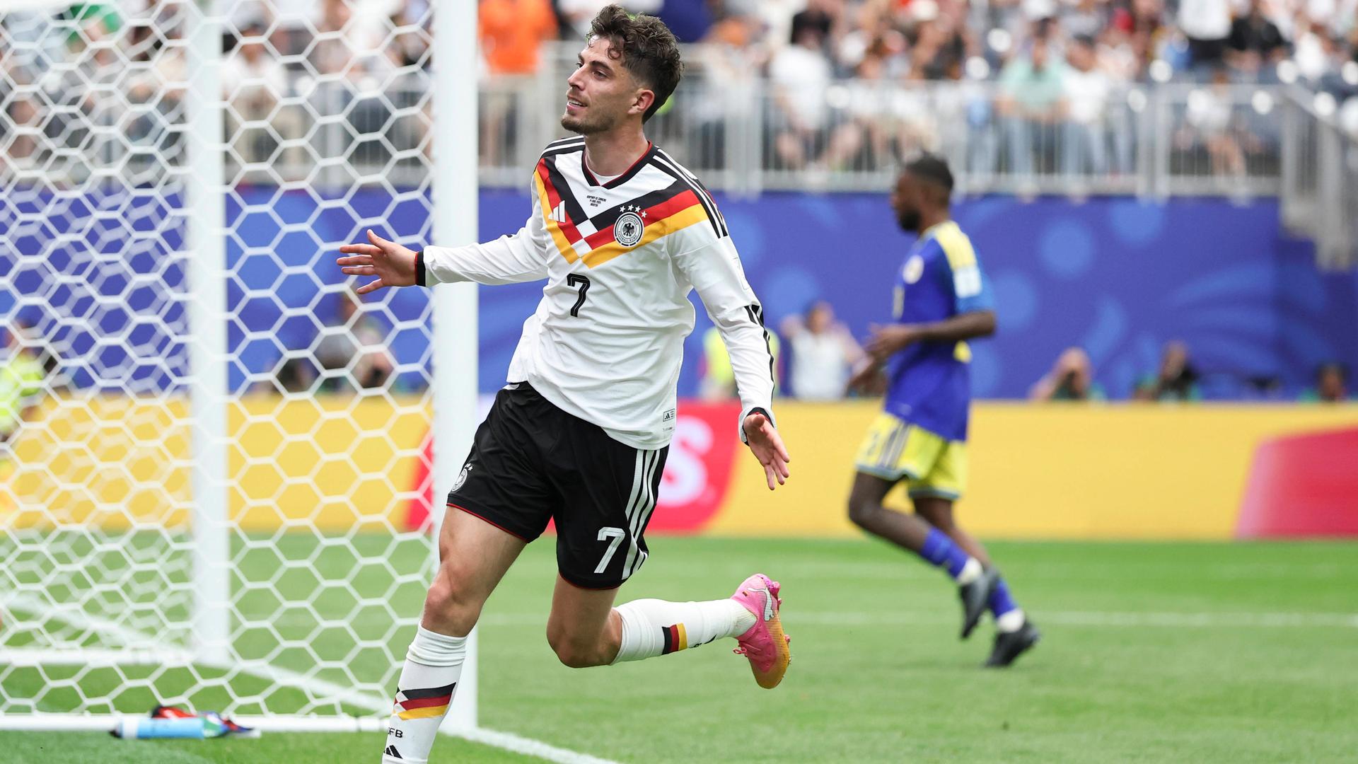 Kai Havertz jubelt nach einem Tor. Kai Havertz jubelt nach einem Tor.