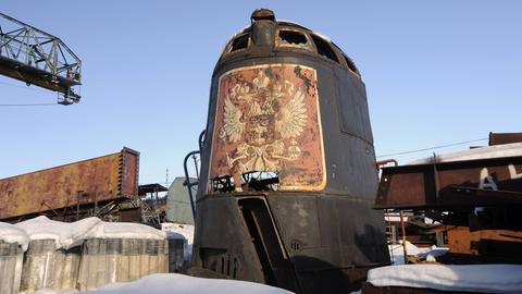 Der Kommandoturm des russischen Atom-U-Boots Kursk (K 141), das am 12. August 2000 in der Barentssee sank, ist auf einem Schrottplatz gelandet.