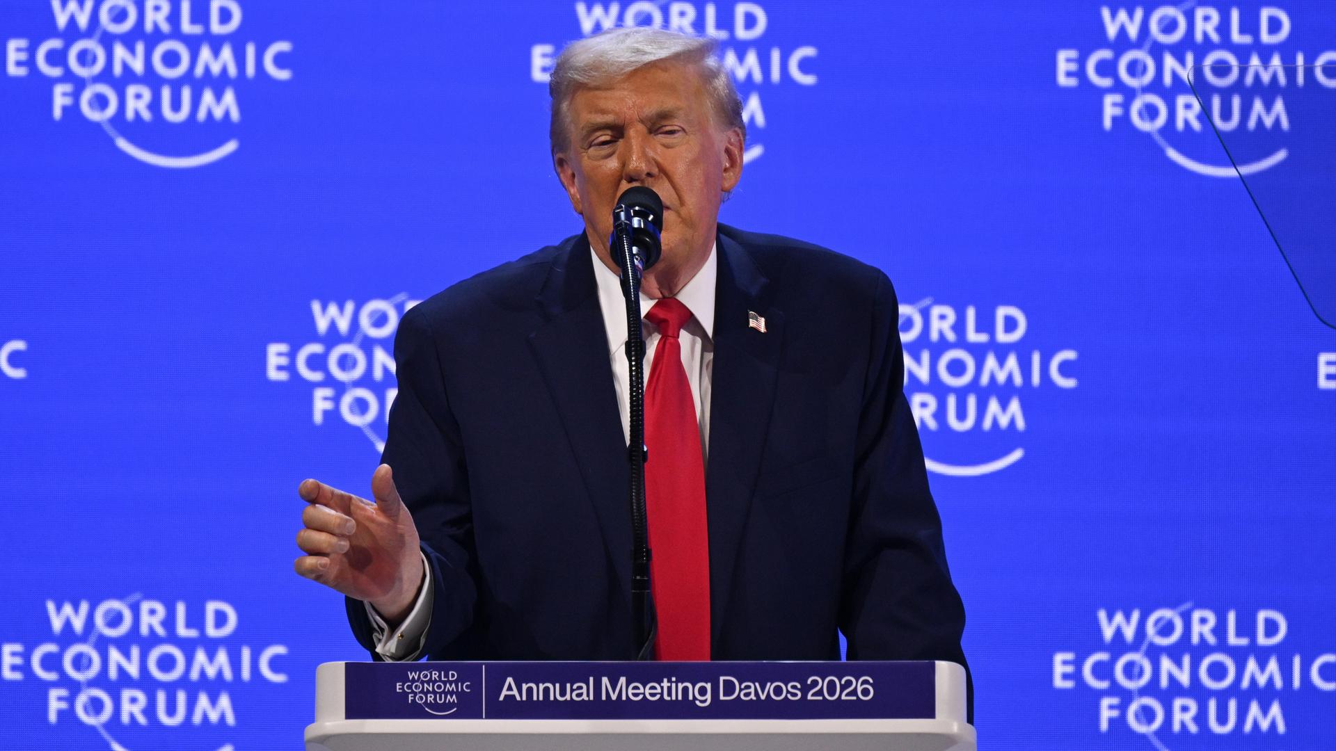US-Präsident Donald Trump spricht auf dem Weltwirtschaftsforum in Davos. 