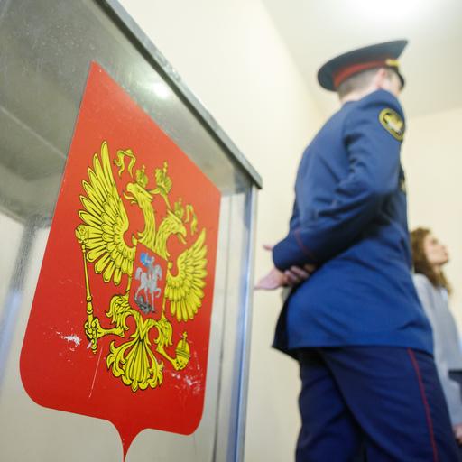 Russia. Ekaterinburg. A voting box at a polling station in detention facility No. 1.
