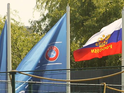 05.10.2023 Stara Pazova Serbia-Russia U15/ W15 / U-15/ Under 15 Uefa development tournament women s football Uefa and Russia flags :