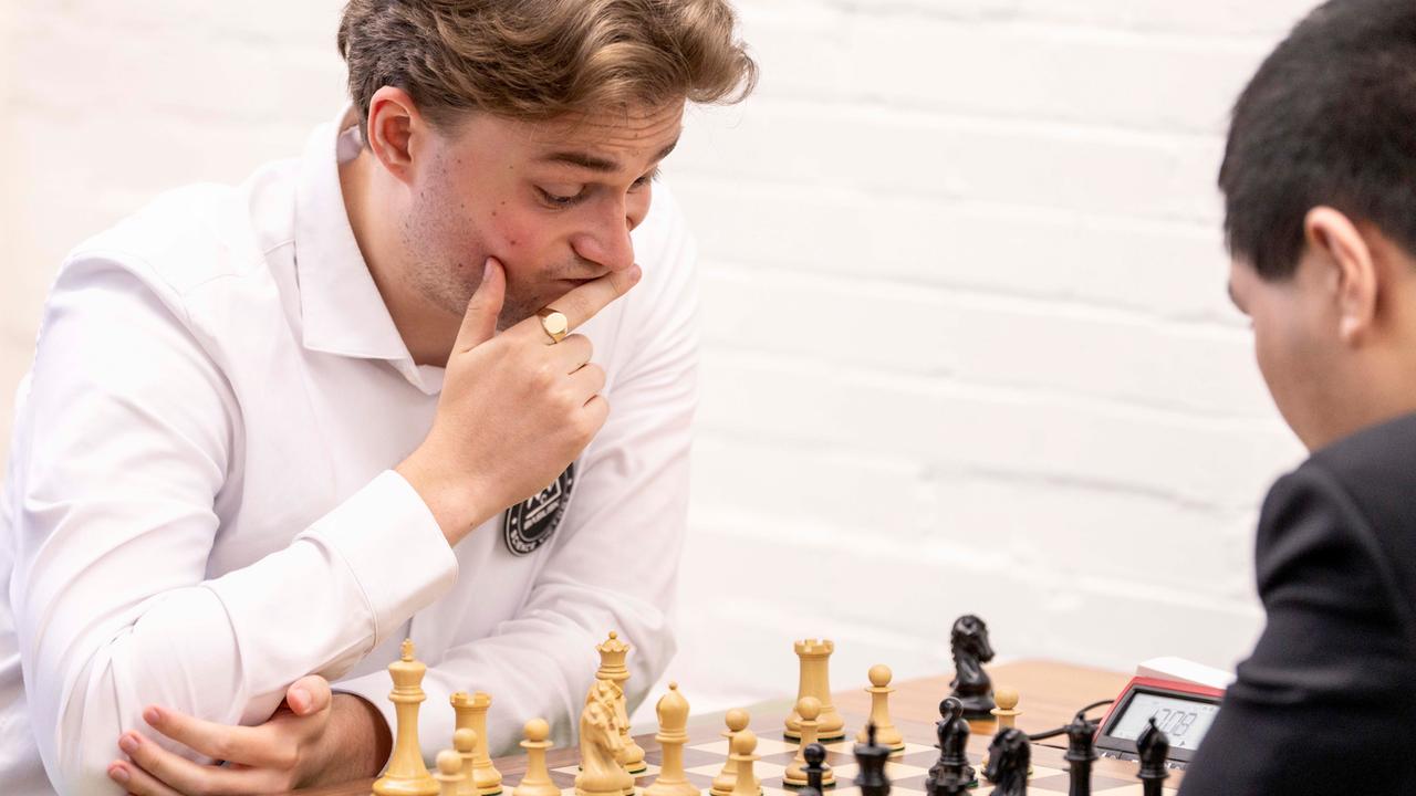 Schach-Spieler Vincent Keymer bei einem Turnier in Saint Louis, Missouri, USA 