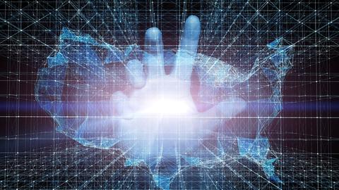 Dreidimensionale synthetische Bilder, im Namen des Fortschritts von Wissenschaft und Technologie, der Zukunftstechnologie und der Zeit