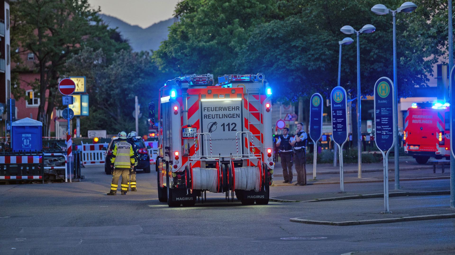 Feuwehreinsatz während es Stromausfalles in Reutlingen