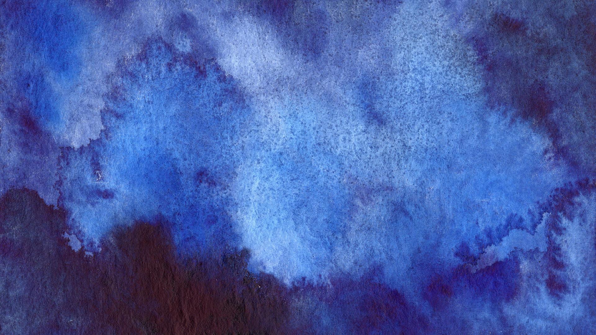 Abstrakter blauer Aquarell-Hintergrund mit wolkiger Textur
