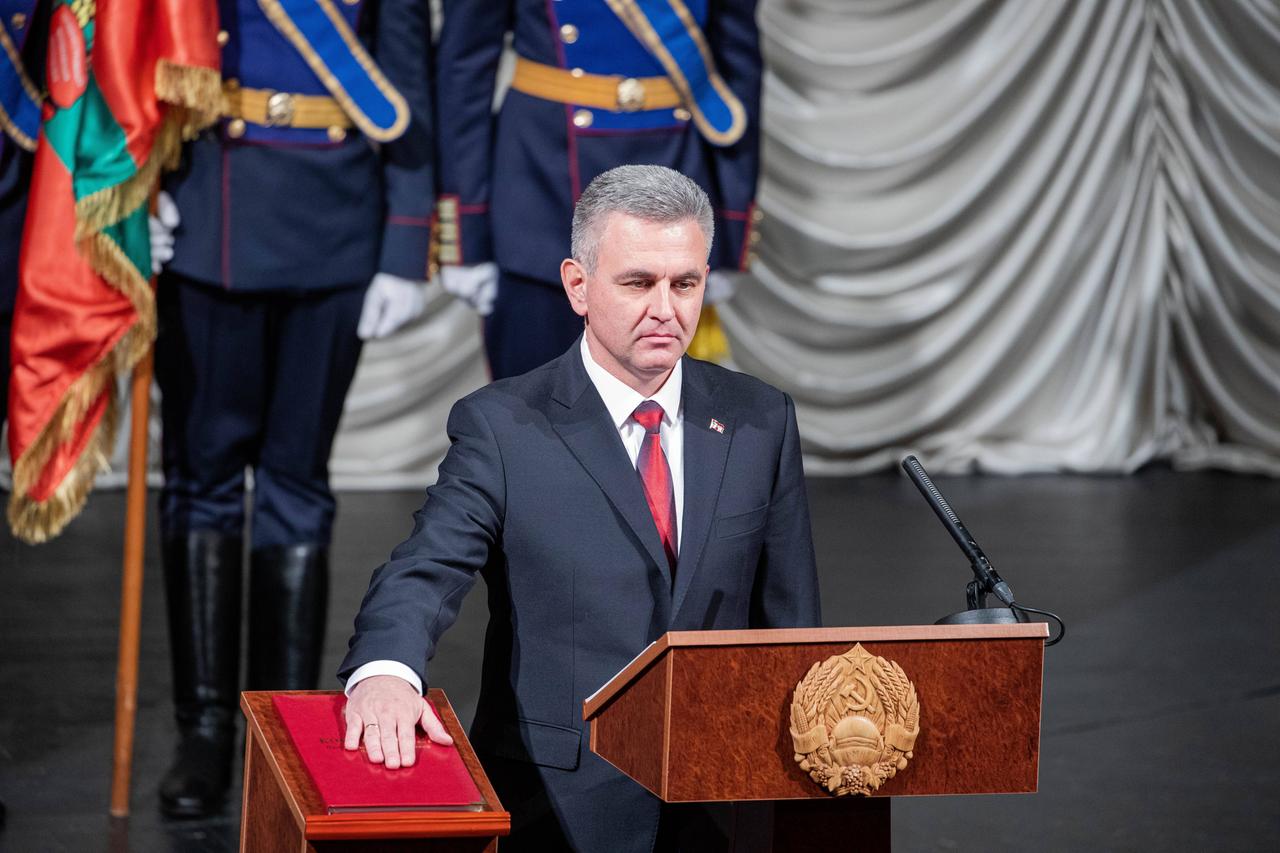 Wadim Krasnoselski, Präsident von Transnistrien, dem abtrünnigen Teil der Republik Moldau, bei seiner Vereidigung
