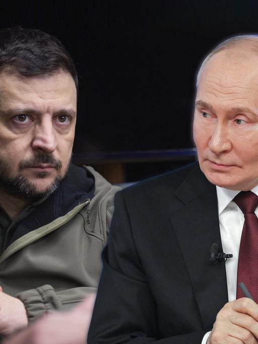 FOTOMONTAGE: Das Bild zeigt Wolodymyr Selenskyj und Wladimir Putin nebeneinander
