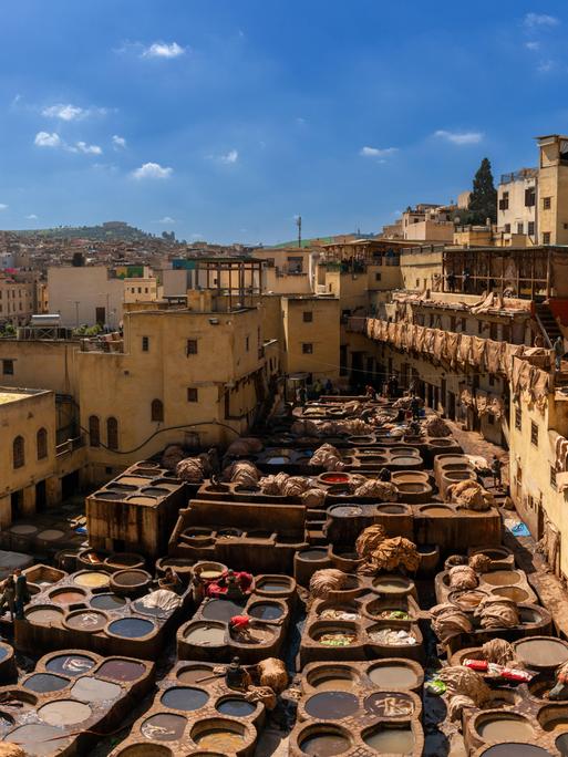 Panoramablick über die Altstadt von Fes in Marokko