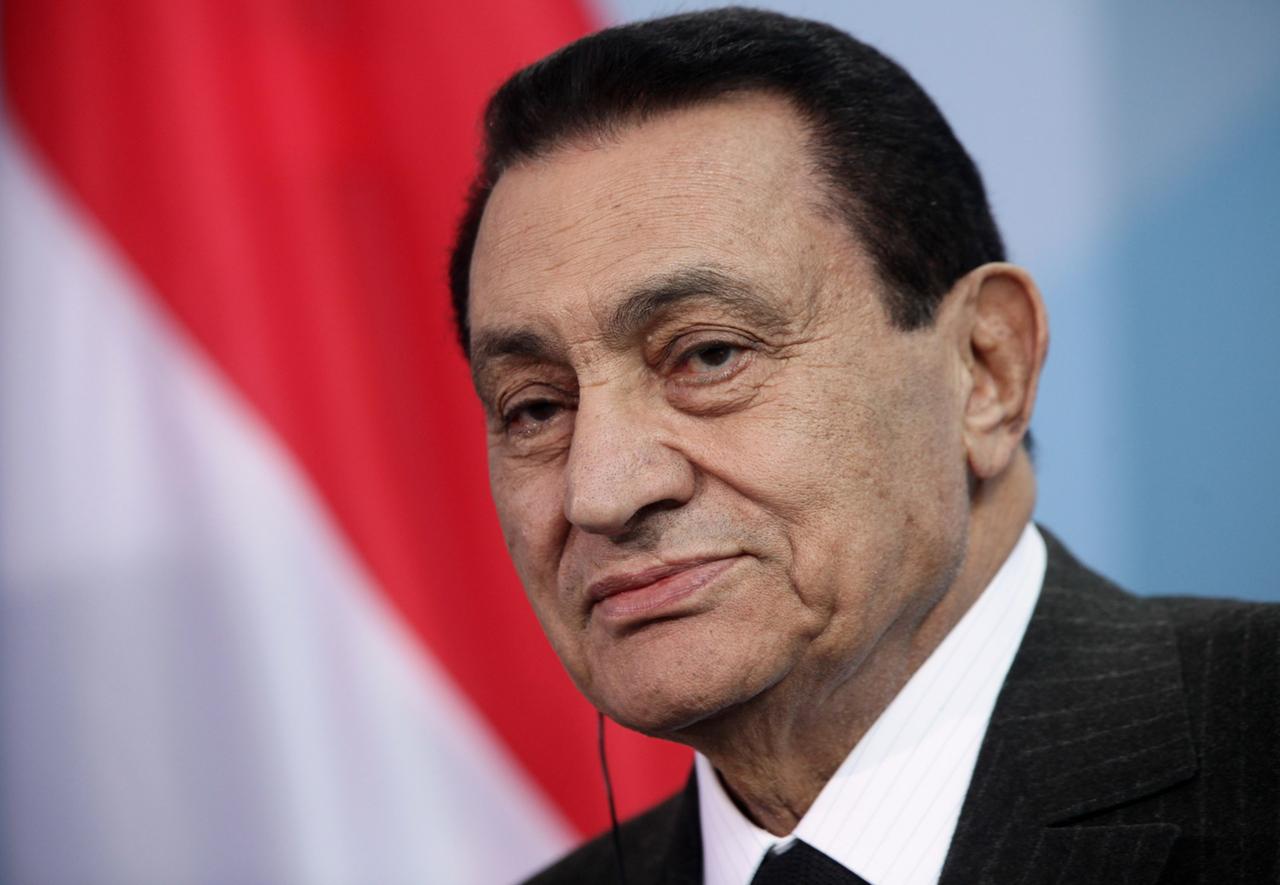 Portrait vom ägyptischen Präsident Hosni Mubarak, der im März 2010 Deutschland besucht