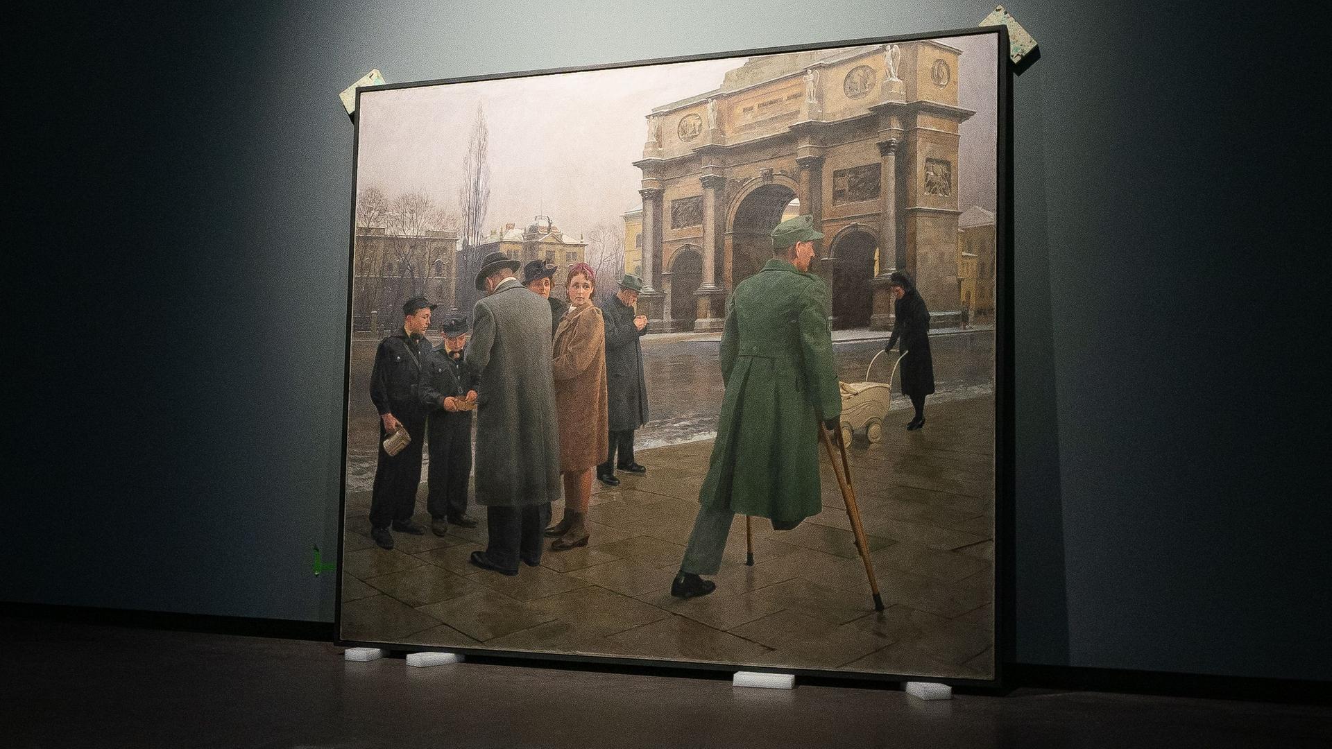 Das Gemälde "Das größere Opfer" des Malers Adolf Reich von aus dem Jahr 1943 wird derzeit im holländischen Arnheim in einer Ausstellung über NS-Kunst gezeigt.