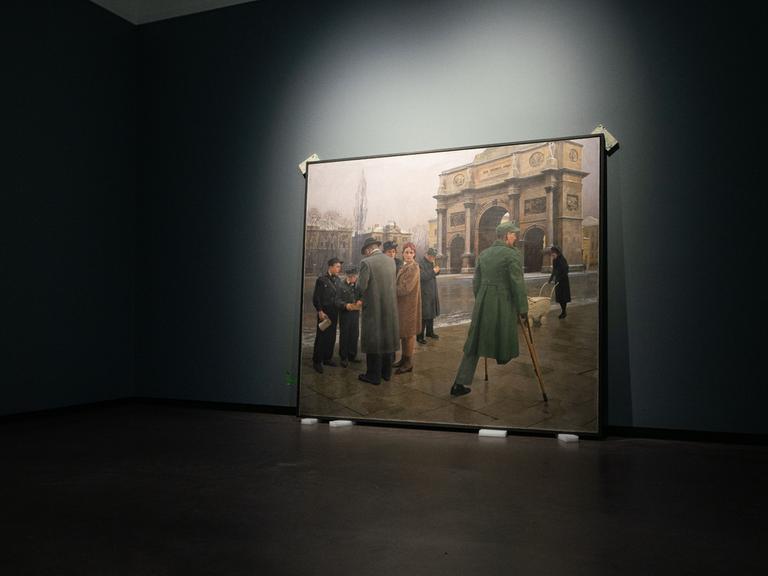 Das Gemälde "Das größere Opfer" des Malers Adolf Reich von aus dem Jahr 1943 wird derzeit im holländischen Arnheim in einer Ausstellung über NS-Kunst gezeigt.