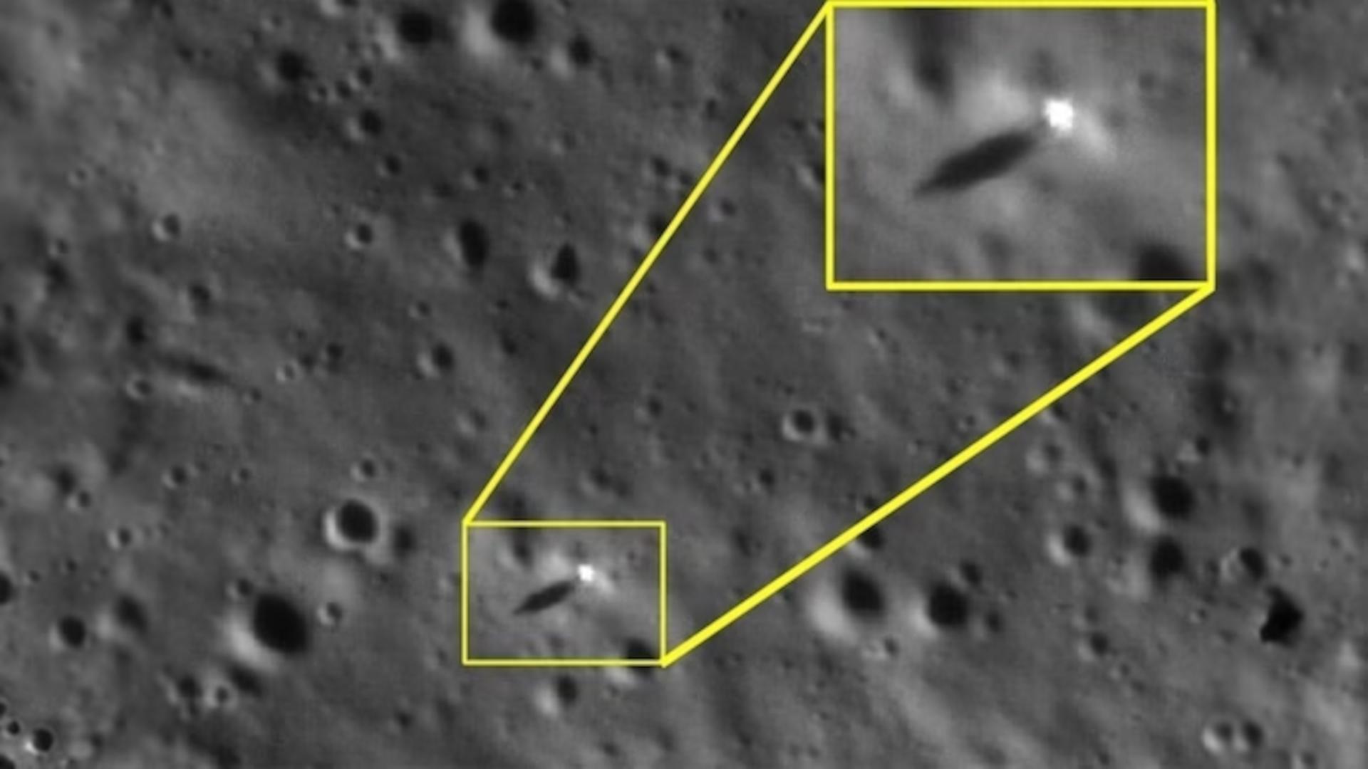 Eine vergrößerte Aufnahme der Landesonde der Mondmission Chandrayaan-3
