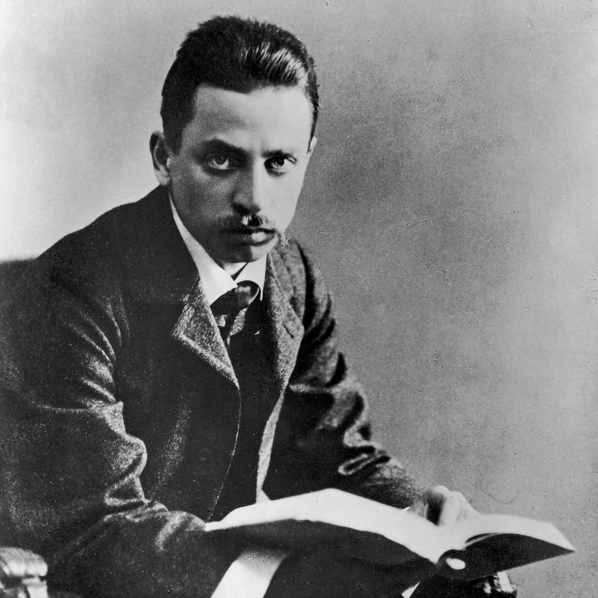 Rainer Maria Rilke. Historische schwarz-weiß Photographie von 1906