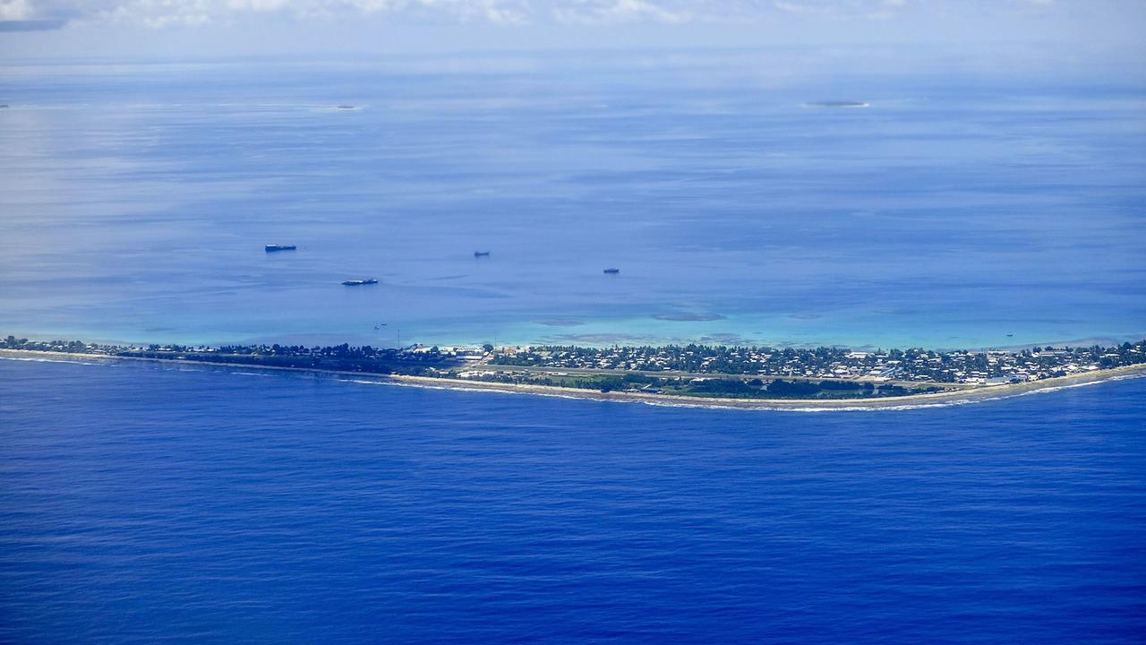 Insel des Funafuti-Atoll des Inselstaats Tuvalu im Pazifischen Ozean