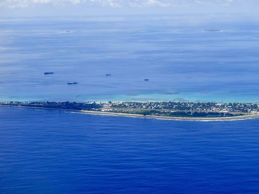 Insel des Funafuti-Atoll des Inselstaats Tuvalu im Pazifischen Ozean