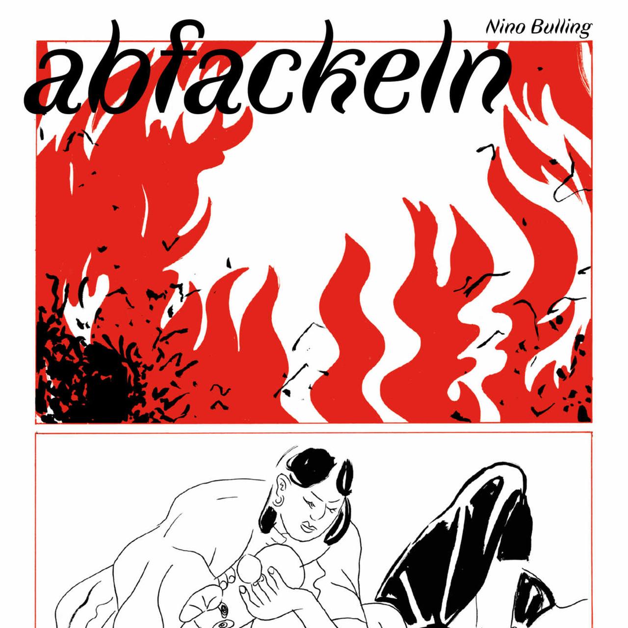 Lodernde Flammen auf der Titelseite des Comics "abfackeln"