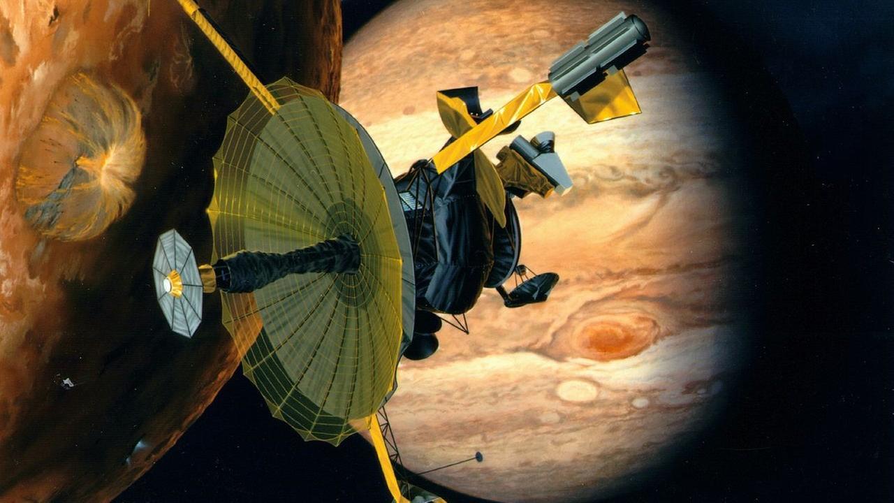 Die Raumsonde Galileo zog acht Jahre als künstlicher Mond durch das Jupitersystem (Illustration).