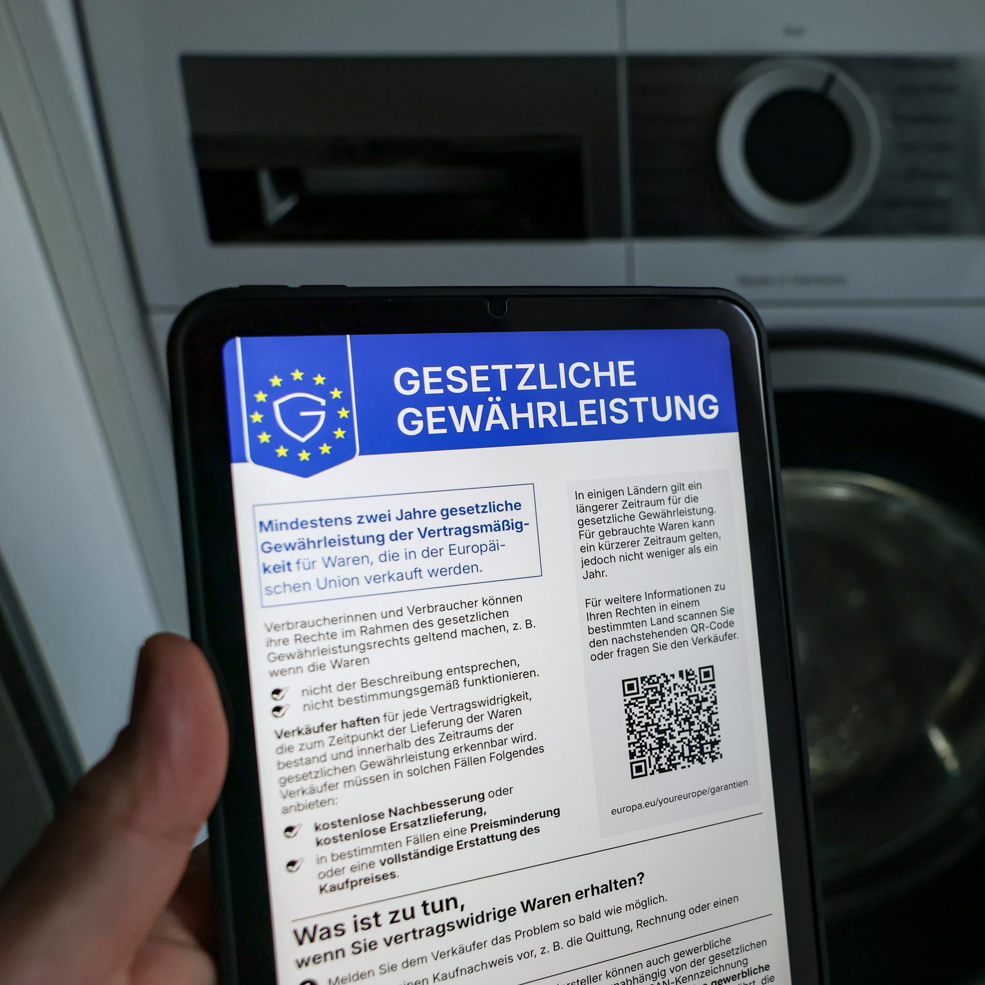 EU-Verbraucherrecht - Neue Label müssen auf Garantie und Recht auf Reparatur hinweisen