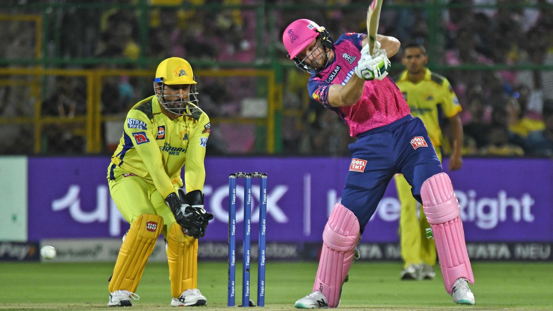 Szene aus dem dem Kricketspiel der Rajasthan Royals gegen die Chennai Super Kings in Jaipur, Indien
