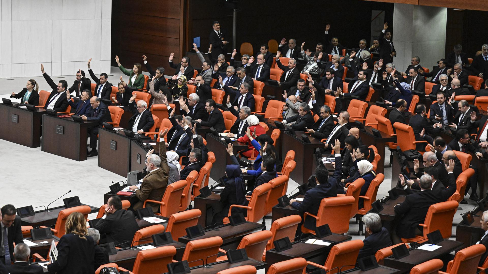 Blick ins türkische Parlament in Ankara.