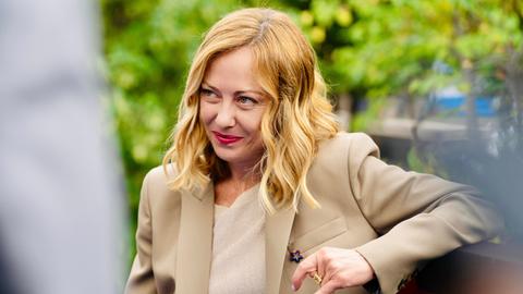 16. Mai 2025, Tirana: Die italienische Ministerpräsidentin Giorgia Meloni beim 6. Gipfeltreffen der Europäischen Politischen Gemeinschaft (EPC) in Tirana, Albanien, am 16. Mai 2025. 