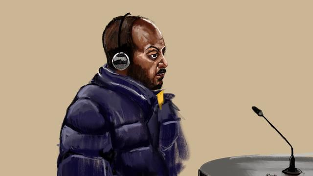 Gerichtsskizze des Eritreers Walid Amanuel Gebreyesus Negash während der Hauptverhandlung im Strafverfahren gegen ihn.